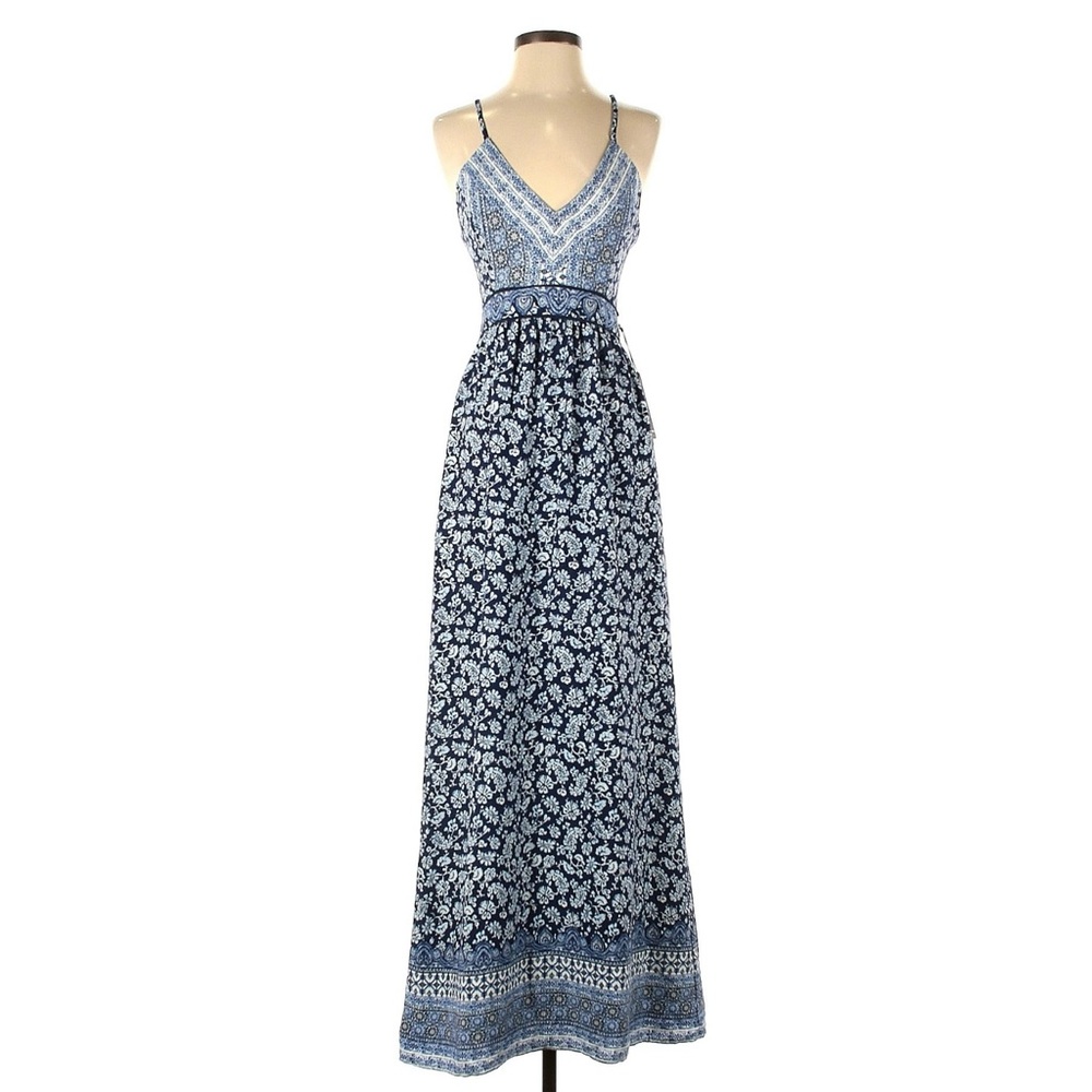 NWT Blue Patterned Maxi Dress | Forever21